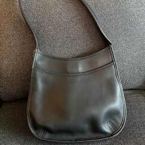 Vintage Coach Ergo Compartment Bucket bag - black leather shoulder bag 9047